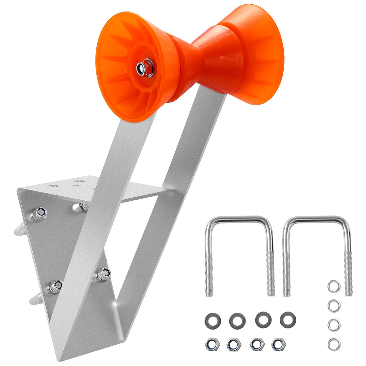 VEVOR Boat Trailer Winch Stand, 2 to 3-inch Winch Posts, Boat Trailer Winch Seat with TPU Orange Roller & U-Bolts, Suitable for Jet Ski, Sailboat, Fishing Boat