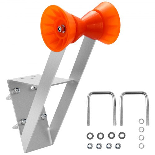 VEVOR Boat Trailer Winch Stand, 2 to 3-inch Winch Posts, Boat Trailer Winch Seat with TPU Orange Roller & U-Bolts, Suitable for Jet Ski, Sailboat, Fishing Boat