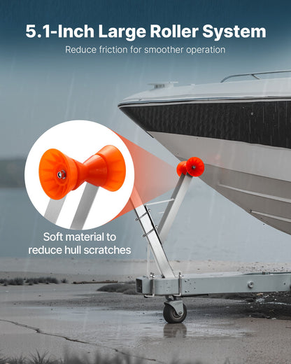 VEVOR Boat Trailer Winch Stand, 2 to 3-inch Winch Posts, Boat Trailer Winch Seat with TPU Orange Roller & U-Bolts, Suitable for Jet Ski, Sailboat, Fishing Boat