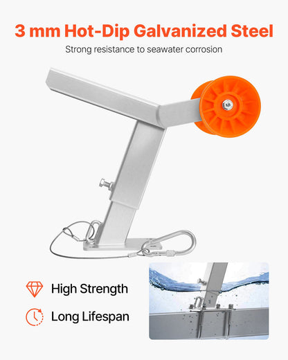 VEVOR Boat Trailer Winch Stand with Roller, Adjustable Height 14.3-21.6 Inches, Boat Winch Mount with U-Bolts for 2-3 Inches W x 3-4 Inches H Trailer Tongue, Fit for Jet Ski, Sailboat, Speedboat - CYJPZJZZJ00032G30001V0 - view 3