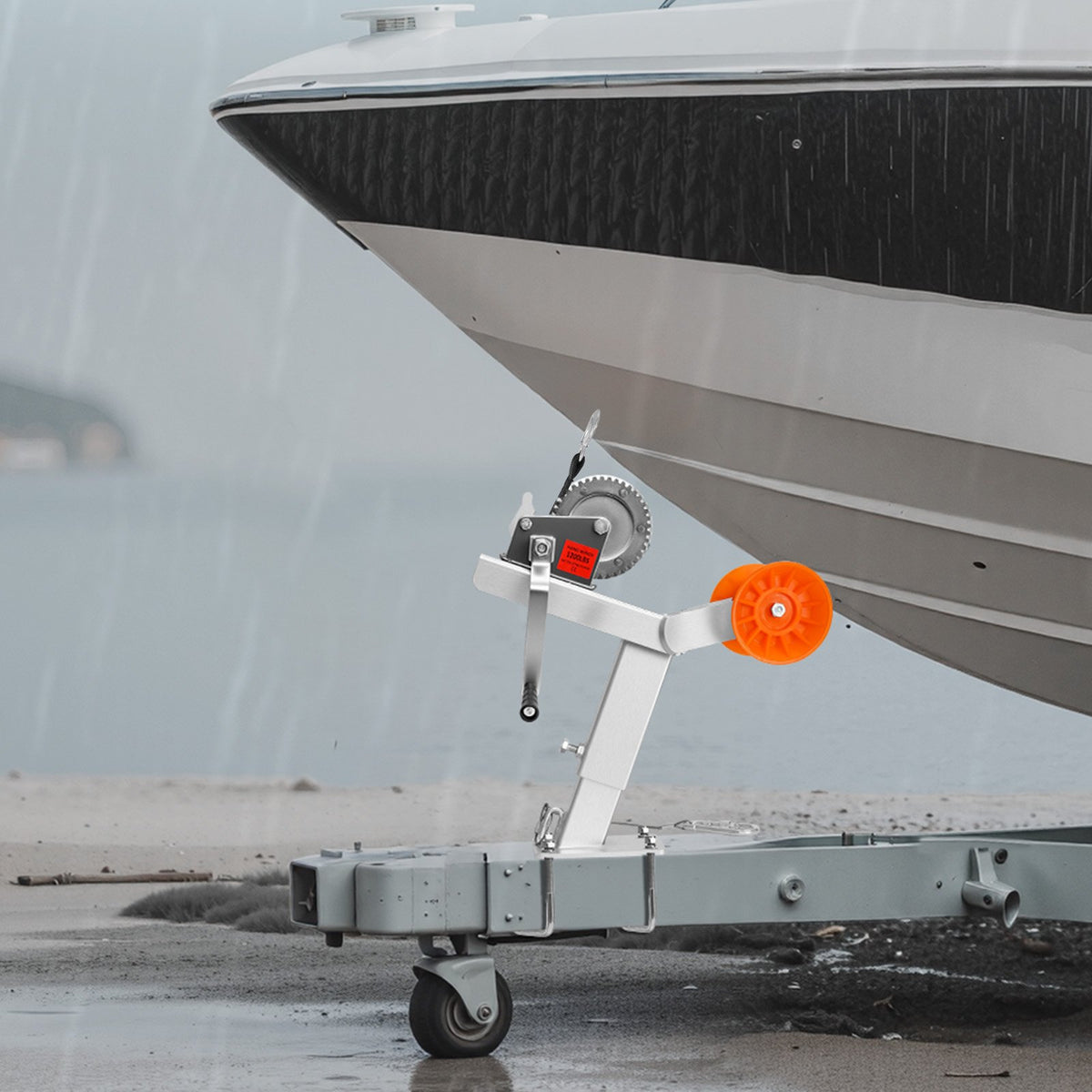VEVOR Boat Trailer Winch Stand with Roller, 1200 lbs Winch & 2 in x 25 ft Winch Strap, Boat Winch Mount with U-Bolt for 2-3 Inches W x 3-4 Inches H Trailer Tongue, Fit for Jet Ski, Sailboat, Speedboat - CYJPZJZZJDJPQJNU5001V0 - view 9