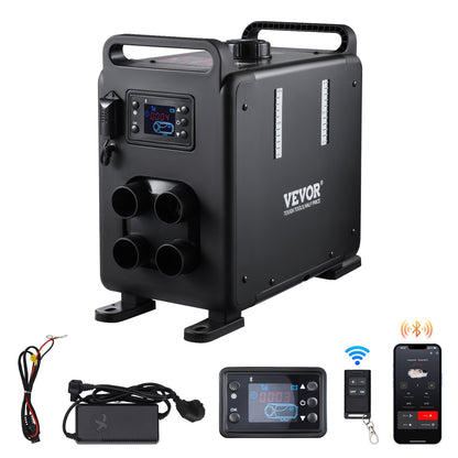 VEVOR 8KW Diesel Heater, 12V/24V All in One Diesel Air Heater, Bluetooth APP Control, Remote Control and Display Screen, CO Alarm, Fast Heating Vertical Portable Diesel Heater for Vehicles, Garage - CYJRQDDKLS8KOS4H9V1 - view 1