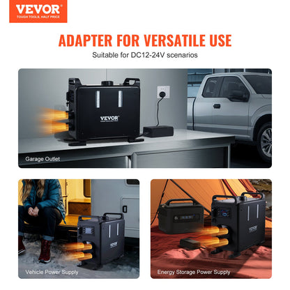 VEVOR 8KW Diesel Heater, 12V/24V All in One Diesel Air Heater, Bluetooth APP Control, Remote Control and Display Screen, CO Alarm, Fast Heating Vertical Portable Diesel Heater for Vehicles, Garage - CYJRQDDKLS8KOS4H9V1 - view 3
