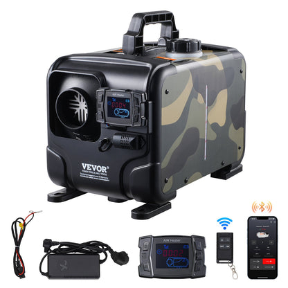 VEVOR 8KW Diesel Heater, 12V/24V All in One Diesel Air Heater, Bluetooth APP Control, Remote Control and Display Screen, CO Alarm, Fast Heating Horizontal Portable Diesel Heater for Vehicles, Garage - CYJRQDDKWS8KHTGEXV1 - view 1