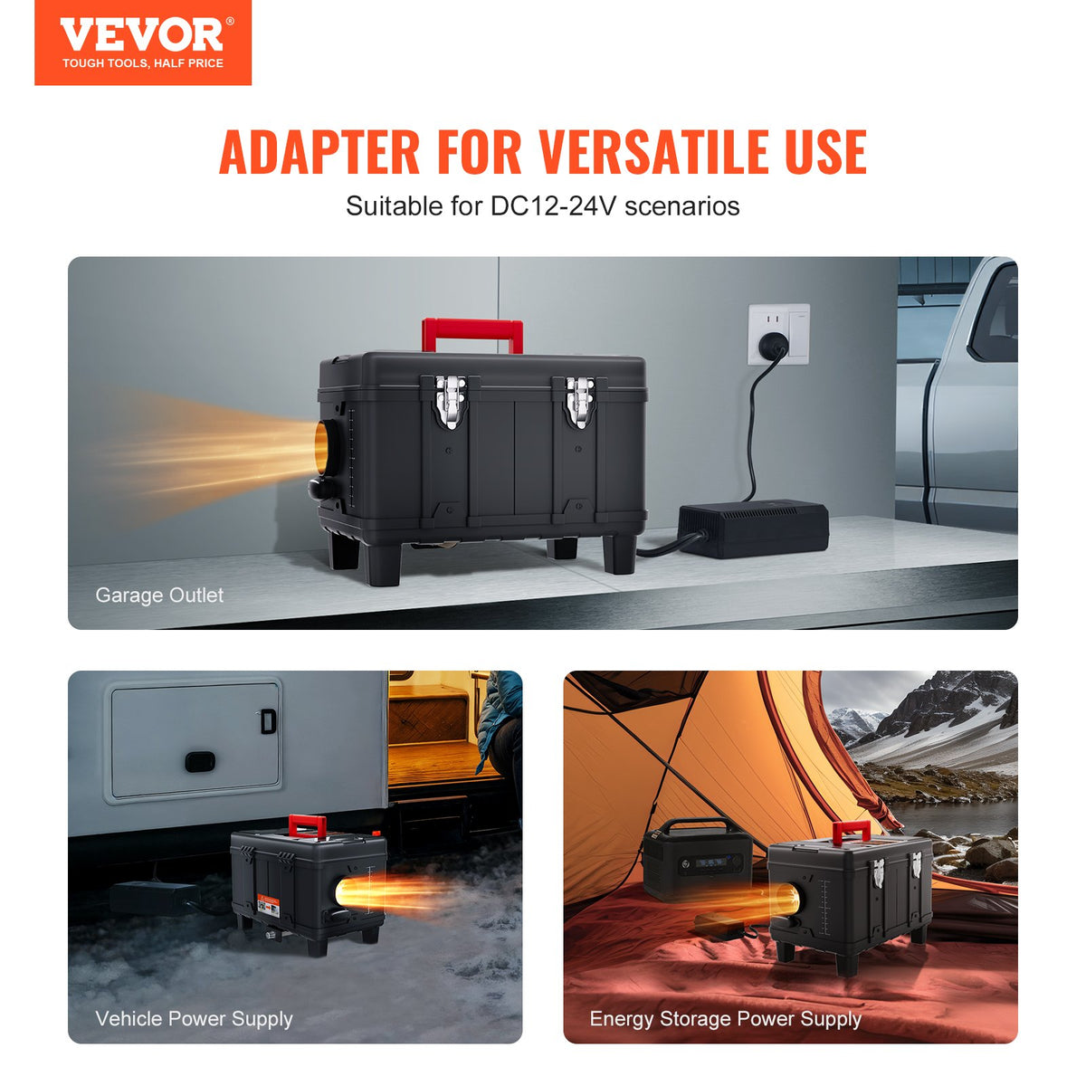 VEVOR 8KW Diesel Heater, 12V/24V All in One Diesel Air Heater, with Bluetooth APP Control, Remote Control and Display Screen, CO Alarm, Fast Heating Portable Diesel Heater for Vehicles and Garage - CYJRQPPKGJXSC4ODWV1 - view 3