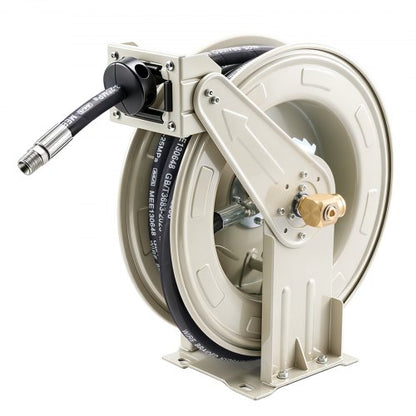 VEVOR Oil Hose Reel, 1/2 inch x 33 ft Retractable, Spring Driven Auto Swivel Rewind, Max 3625 PSI, Heavy-Duty Carbon Steel Construction with Steel Wire Braided Hose, for Engine / Gear / Hydraulic Oil - CYRGJPDDK33FDD3H0001V0 - view 2