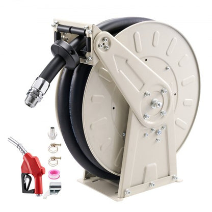 VEVOR Fuel Hose Reel, 1 inch x 33 ft Retractable, Spring Driven Auto Swivel Rewind, 300 PSI, Heavy-Duty Carbon Steel Construction with Industrial Grade Rubber Hose, for Diesel Fuel, Kerosene - CYRGJPDDK33FREPDP001V0 - view 2