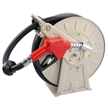 VEVOR Fuel Hose Reel, 1 inch x 33 ft Retractable, Spring Driven Auto Swivel Rewind, 300 PSI, Heavy-Duty Carbon Steel Construction with Industrial Grade Rubber Hose, for Diesel Fuel, Kerosene - CYRGJPDDK33FREPDP001V0 - view 10