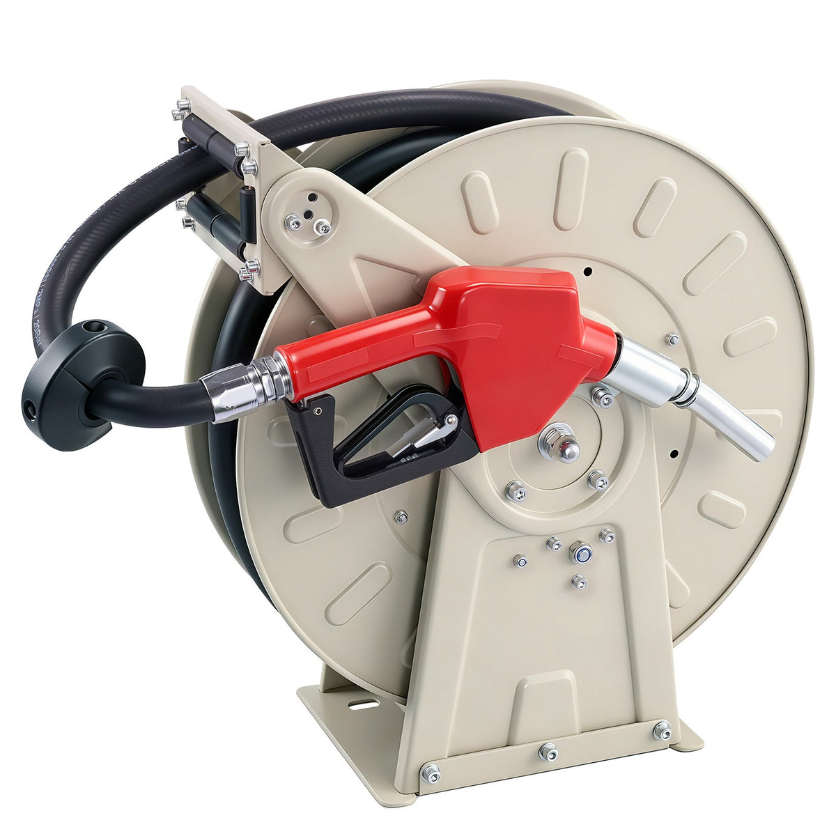 VEVOR Fuel Hose Reel, 3/4 inch x 33 ft Retractable, Spring Driven Auto Swivel Rewind, 300 PSI, Heavy-Duty Carbon Steel Construction with Industrial Grade Rubber Hose, for Diesel Fuel, Kerosene - CYRGJPDDK33FWCPLG001V0 - view 10