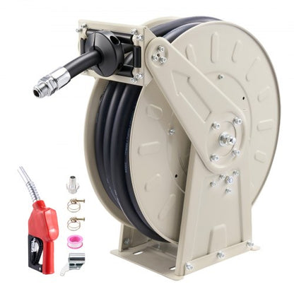 VEVOR Fuel Hose Reel, 3/4 inch x 50 ft Retractable, Spring Driven Auto Swivel Rewind, 300 PSI, Heavy-Duty Carbon Steel Construction with Industrial Grade Rubber Hose, for Diesel Fuel, Kerosene - CYRGJPDDK50FAK6C2001V0 - view 2