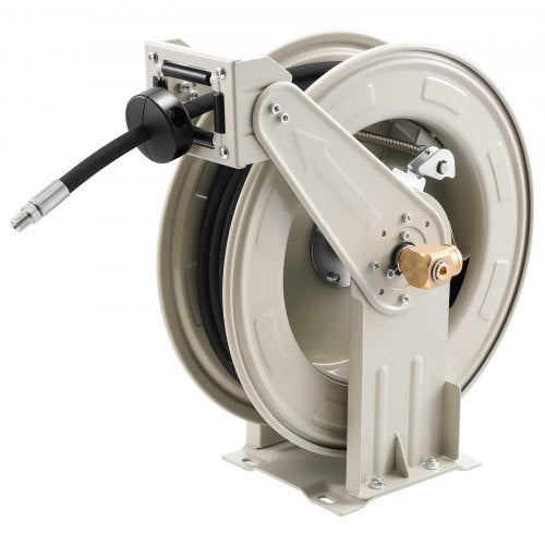 VEVOR Grease Hose Reel, 1/4 in x 50 ft Retractable, Spring Driven Auto Swivel Rewind, Max 10152 PSI, Heavy-Duty Carbon Steel Construction with Steel Wire Braided Hose, for Lube, Grease, Hydraulic Oil - CYRGJPDDK50FT5TZF001V0 - view 2