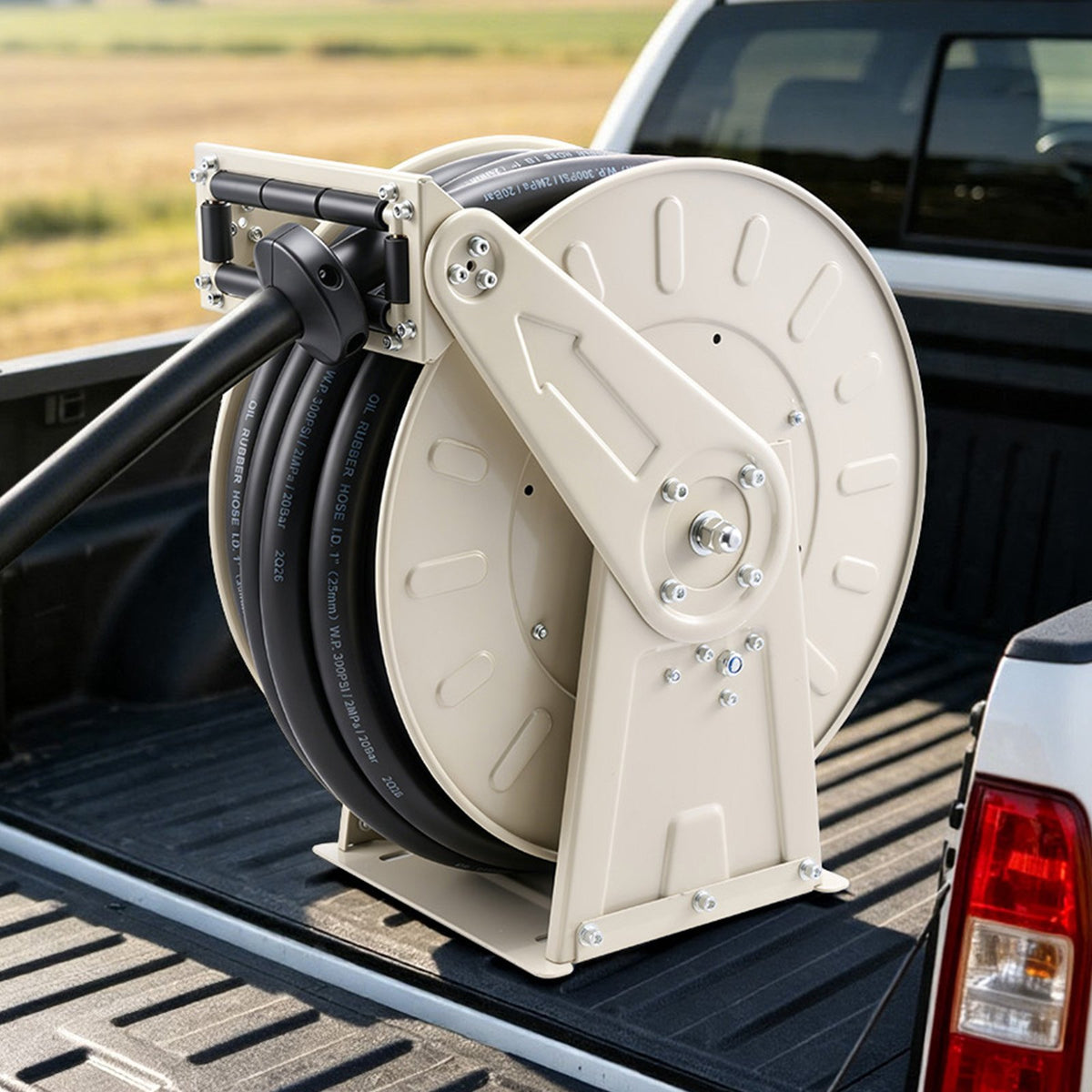 VEVOR Fuel Hose Reel, 3/4 inch x 66 ft Retractable, Spring Driven Auto Swivel Rewind, 300 PSI, Heavy-Duty Carbon Steel Construction with Industrial Grade Rubber Hose, for Diesel Fuel, Kerosene - CYRGJPDDK66FL8QKV001V0 - view 9