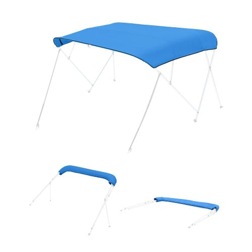 VEVOR 4 Bow Bimini Top Replacement Cover, 8 ft Long, Durable 600D Marine Grade Waterproof Sun Shade Boat Canopy with Storage Boot, Easy Install Zipper Sleeve Awning, 96"L x (91"-96")W, Blue (No Frame) - CYZYPDPTHJ96QQONR001V0 - view 2