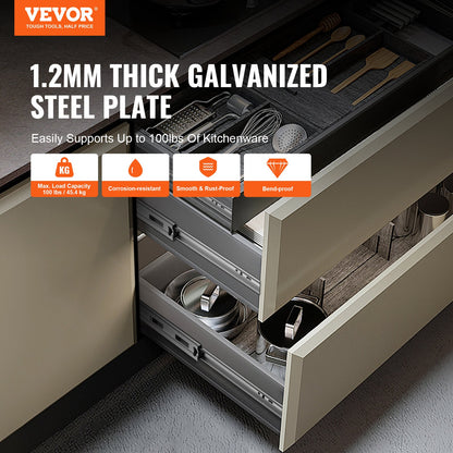 VEVOR Cabinet & Furniture Drawer Slides - Select Your Configuration - CZCJCTDG100LE0R7SV0 - view 2