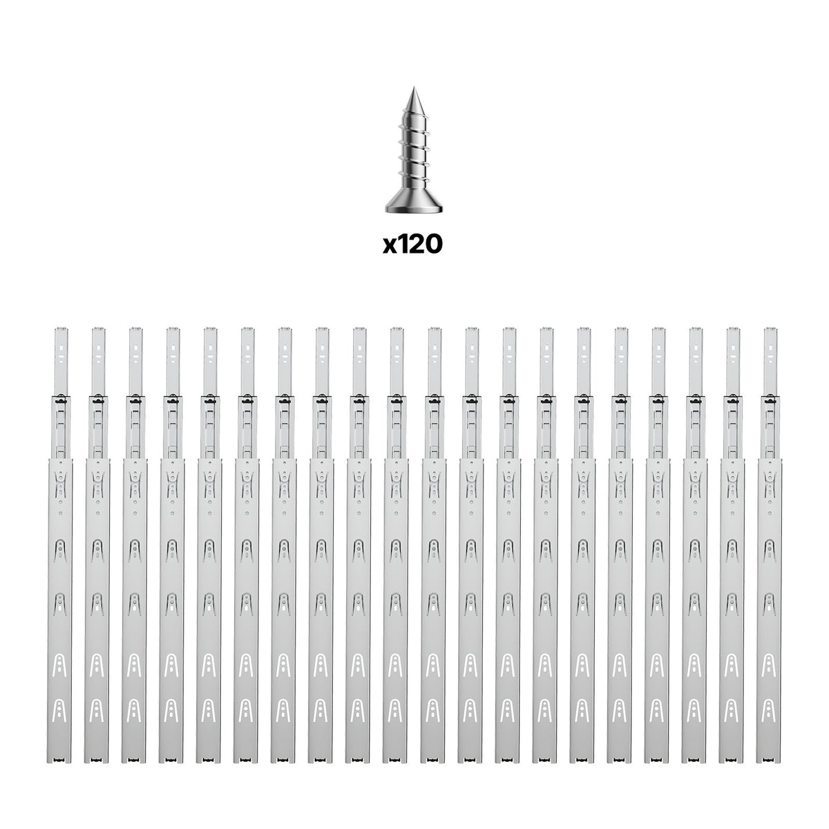 VEVOR Drawer Slides, 22 inch, 10 Pairs Full Extension Ball Bearing Cabinet Rails, 100 LB Load Capacity Heavy Duty Side Mount Dresser Drawer Slides, Drawer Track Runners for Kitchen DIY Replacement - CZCJCTDG100LW77EDV0 - view 10