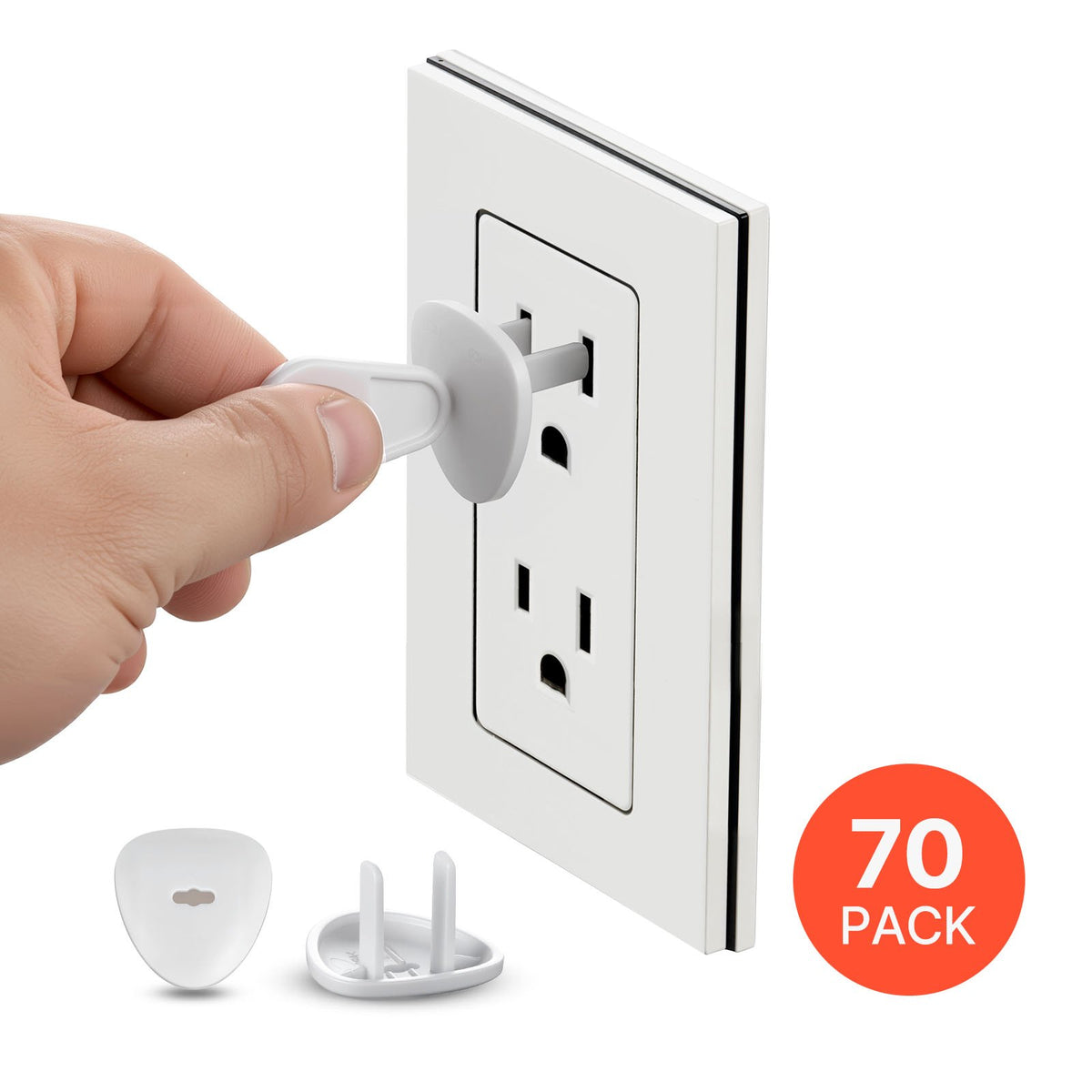 VEVOR Outlet Covers, 70 Pack, Plug Covers for Electrical Outlets, Secure Electric Socket Protector Caps with Shock Prevention, Easy Installation, Insulated ABS