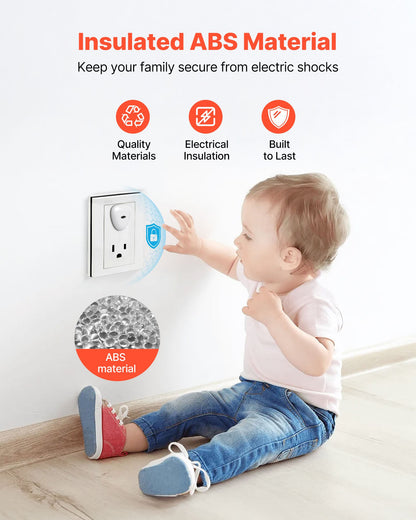 VEVOR Outlet Covers, 70 Pack, Plug Covers for Electrical Outlets, Secure Electric Socket Protector Caps with Shock Prevention, Easy Installation, Insulated ABS