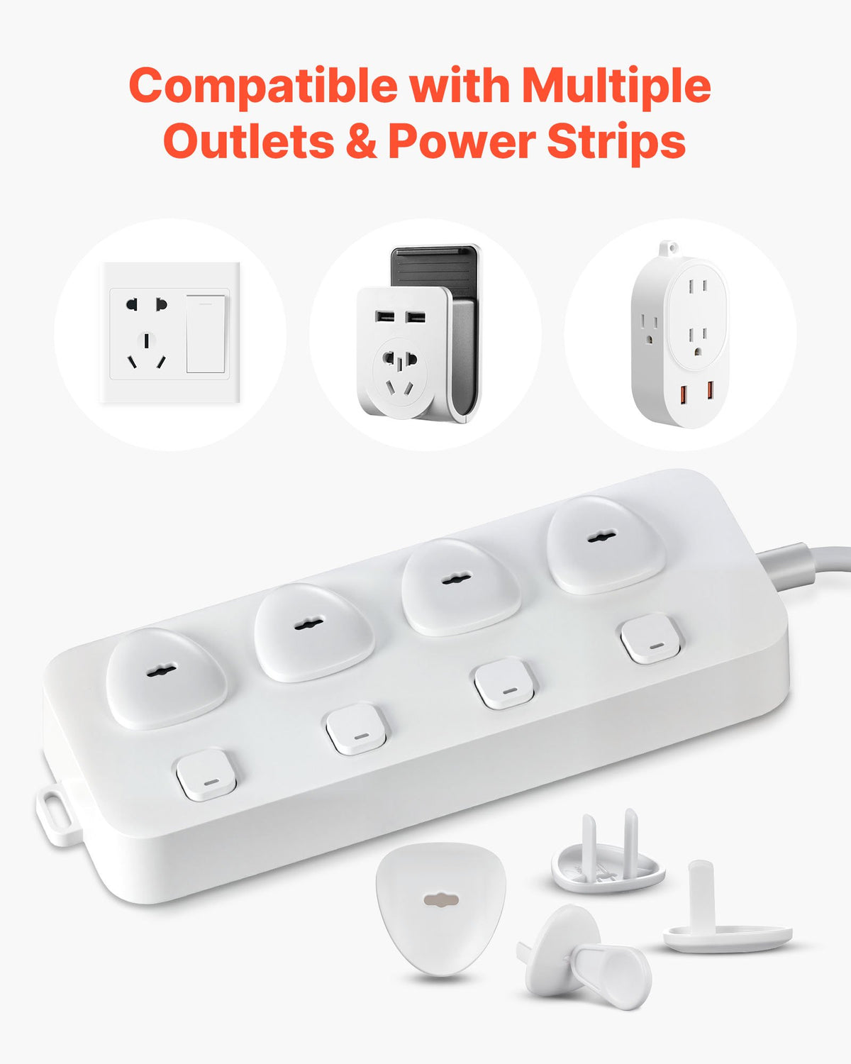 VEVOR Outlet Covers, 70 Pack, Plug Covers for Electrical Outlets, Secure Electric Socket Protector Caps with Shock Prevention, Easy Installation, Insulated ABS