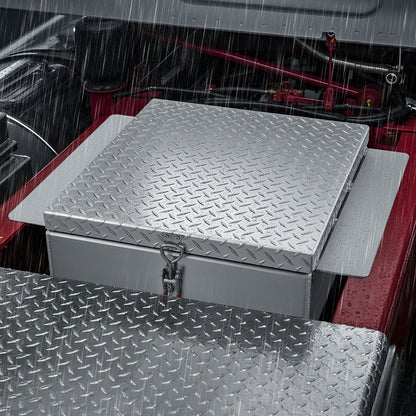 VEVOR Truck Bed Tool Box, Heavy Duty Aluminum Tool Box with Diamond Plate, Storage Toolbox Chest Organizer Supports up to 220 lbs, Ideal for Pickup, Truck Bed, RV, Trailer, 30.3 x 24 x 12.2 in, Silver - CZGJX24INCHYPX1GN001V0 - view 9