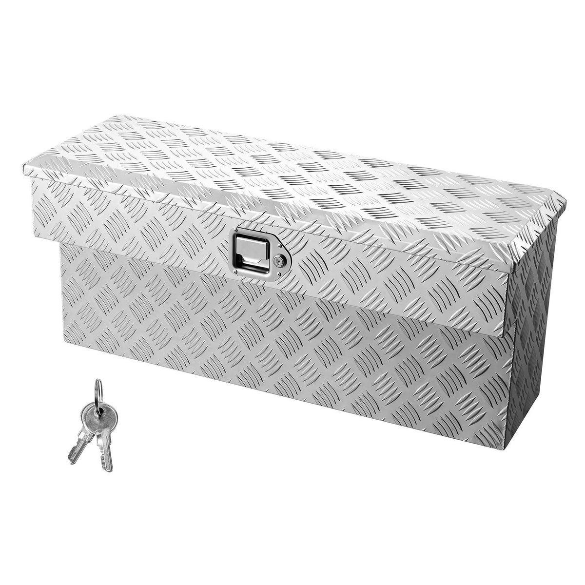 VEVOR Truck Bed Tool Box, Heavy Duty Aluminum Tool Box with Tread Patterns, Storage Toolbox Chest Organizer with Lock and Key, Ideal for Pickup, Truck Bed, RV, Trailer, 34 x 12 x 15.4 in, Silver - CZGJX33INCHY6ZBO7001V0 - view 1