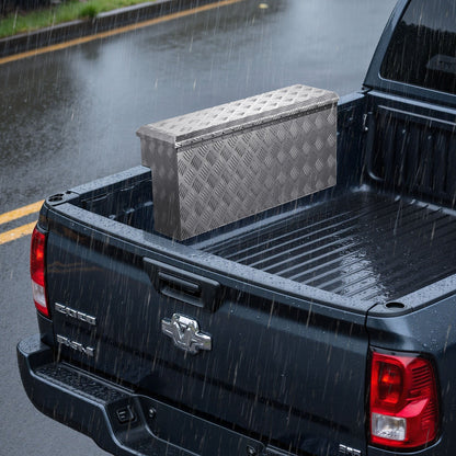 VEVOR Truck Bed Tool Box, Heavy Duty Aluminum Tool Box with Tread Patterns, Storage Toolbox Chest Organizer with Lock and Key, Ideal for Pickup, Truck Bed, RV, Trailer, 34 x 12 x 15.4 in, Silver - CZGJX33INCHY6ZBO7001V0 - view 9
