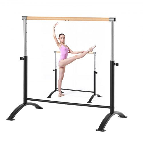 VEVOR Ballet Barre, 4 Ft Barre Bar for Home, Freestanding Portable Ballet Stretching Dance Bars, Height Adjustable Anti-Wobble Fitness Gym Studio Equipment, for Pilates Balance Workout - CZLDBLWG1GHGD1TXN001V0 - view 2