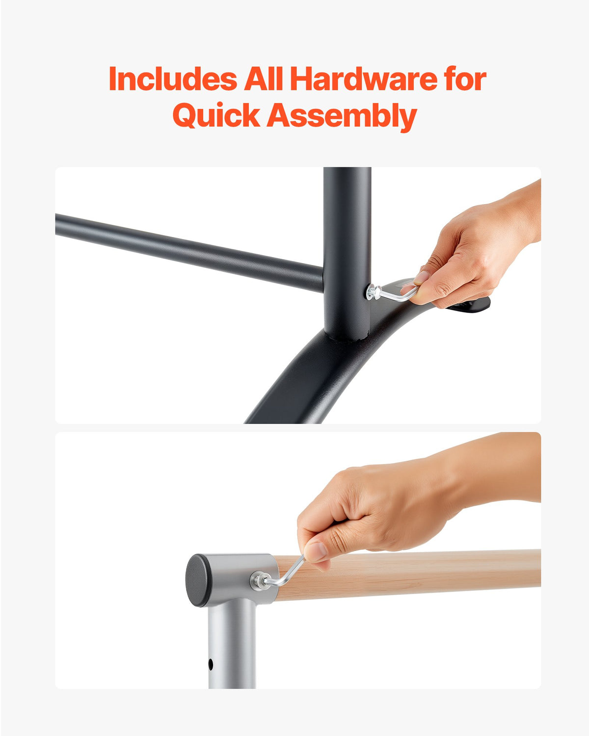 VEVOR Ballet Barre, 4 Ft Barre Bar for Home, Freestanding Portable Ballet Stretching Dance Bars, Height Adjustable Anti-Wobble Fitness Gym Studio Equipment, for Pilates Balance Workout - CZLDBLWG1GHGD1TXN001V0 - view 7