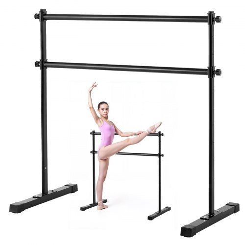 VEVOR Ballet Barre, 4 Ft Double Barre Bar for Home, Freestanding Portable Ballet Stretching Dance Bars, Height Adjustable Anti-Wobble Fitness Studio Equipment, for Pilates Balance Workout - CZLDBLWG2GHG8QCJE001V0 - view 2