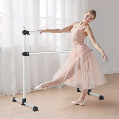VEVOR Ballet Barre, 4 Ft Aluminum Double Barre Bar for Home, Freestanding Portable Ballet Stretching Dance Bars, Height Adjustable Anti-Wobble Fitness Studio Equipment, for Pilates Balance Workout - CZLDBLWG2GHGI7MFF001V0 - view 9
