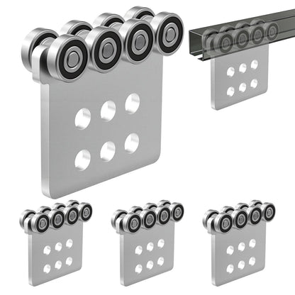 VEVOR 8 Wheel Trolley Assembly Rollers, 4 Pcs 3000 lbs Load, Dual Bearing Trolley Assembly for 1-5/8" Wide and All 1-5/8" or Taller Strut Channel, Heavy Duty Sliding Track System for Warehouse Garage - CZLXCZBX4JZ3TUKE6001V0 - view 1