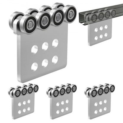VEVOR 8 Wheel Trolley Assembly Rollers, 4 Pcs 3000 lbs Load, Dual Bearing Trolley Assembly for 1-5/8" Wide and All 1-5/8" or Taller Strut Channel, Heavy Duty Sliding Track System for Warehouse Garage - CZLXCZBX4JZ3TUKE6001V0 - view 2
