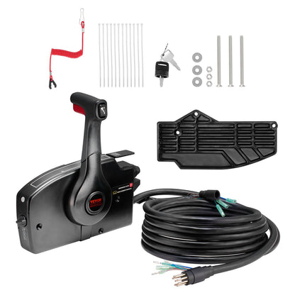 VEVOR Boat Throttle Control, 881170A15 Side-Mounted Outboard Remote Control Box for Mercury PT 2-Stroke, Marine Throttle Control Box with Power Trim Switch, 16.3 ft Harness 8+4 Pin, and Lanyard - CZSCYMKZQMERPYLKAV9 - view 1