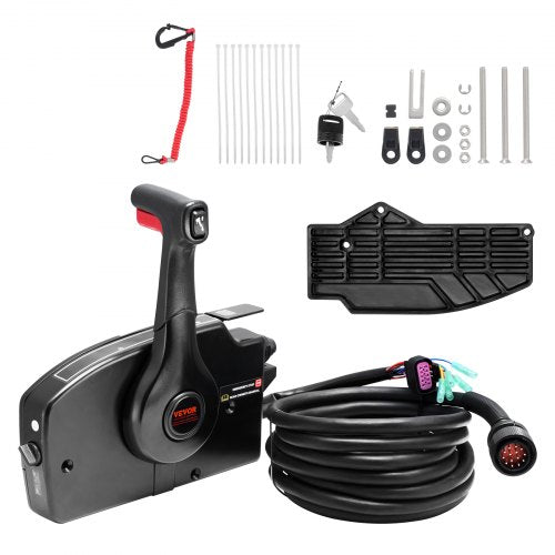 VEVOR Boat Throttle Control, 881170A13 Side-Mounted Outboard Remote Control Box for Mercury PT 4-Stroke, Marine Throttle Control Box with Power Trim Switch, 16.6 ft Harness 14 Pin, and Lanyard - CZSCYMKZQMERTWWASV9 - view 2