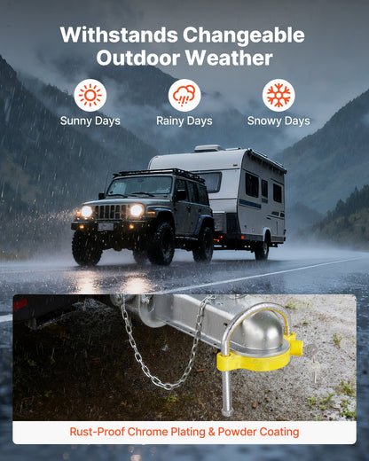 VEVOR Trailer Hitch Lock Kit, Fits for 1-7/8 in, 2 in, 2-5/16 in Couplers, Heavy-Duty Anti-Theft Trailer Ball Lock with Keys, Prying-Resistant, Adjustable Height Design for RVs, Boats, Trailers - CZSOHSDUX178O5DO4001V0 - view 5