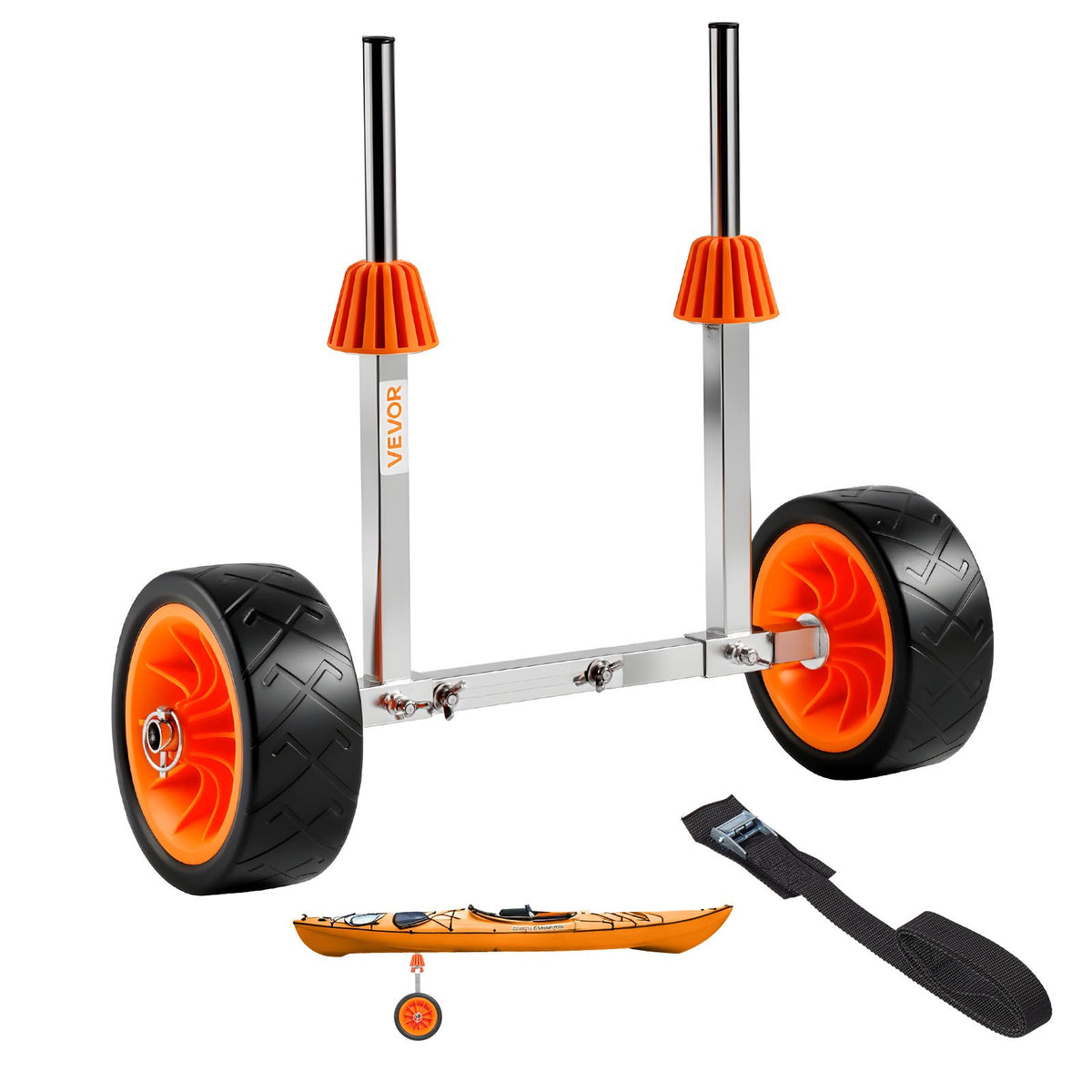 VEVOR Kayak Cart, 250 lbs Load Capacity, Canoe Cart Dolly with 7.5-inch Solid Rubber Tires & Kickstand, Assembles & Disassembles Within Seconds, Paddle Board Trolley for Kayaks, Canoes, Paddleboards - CZSPHTTC8INC8AUKV001V0 - view 1