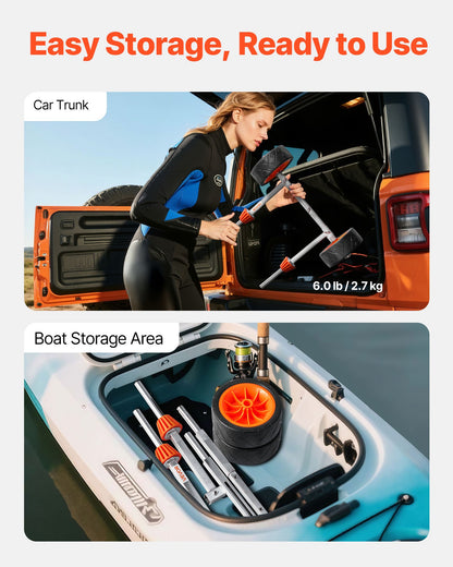 VEVOR Kayak Cart, 250 lbs Load Capacity, Canoe Cart Dolly with 7.5-inch Solid Rubber Tires & Kickstand, Assembles & Disassembles Within Seconds, Paddle Board Trolley for Kayaks, Canoes, Paddleboards - CZSPHTTC8INC8AUKV001V0 - view 7