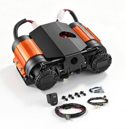VEVOR 12V Dual-Cylinder Air Compressor 1HP 4.73 SCFM Portable Tire Inflator, Max 150PSI Heavy Duty Offroad Air Pump with Differential Lock Harness for Pickup Trucks SUVs Off-Road Vehicles - CZSSG614CFM5V6HN4001V9 - view 1