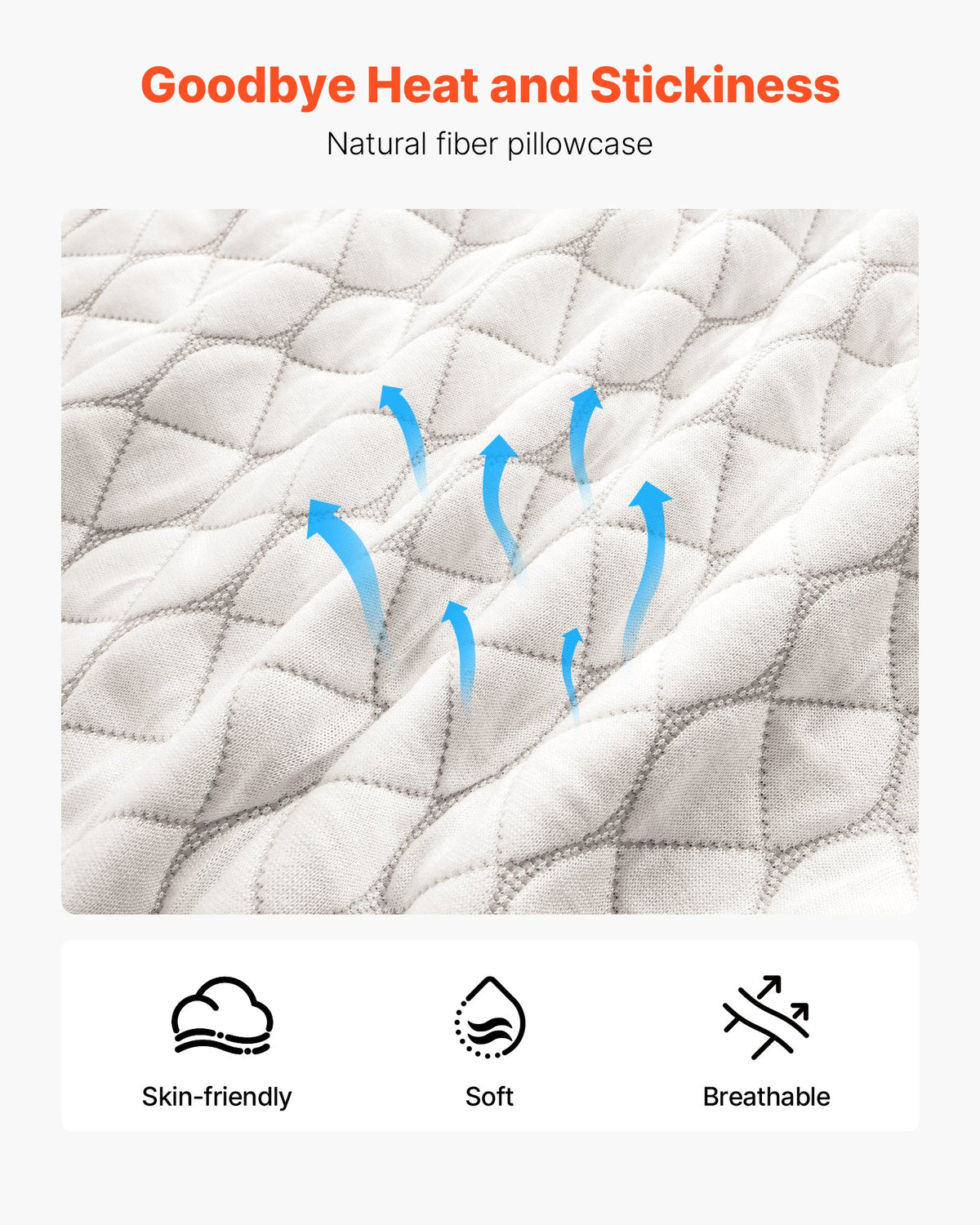 VEVOR Bed Pillow for Sleeping, King Size Luxury Quality Hotel Pillow with Memory Foam Fill, Supportive & Adjustable, Includes Natural Firber Pillowcase, Bedding for Back, Stomach and Side Sleepers - CZTJYMJZKING2GSDM001V0 - view 6