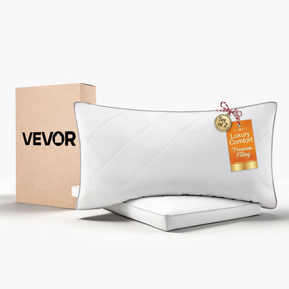 VEVOR Bed Pillows for Sleeping, Set of 2, King Size Luxury Quality Hotel Pillows with Original Down Alternative Filling, Supportive and Fluffy, Bedding for Back, Stomach and Side Sleepers, White - CZTYRKING2PCJ6MPX001V0 - view 1