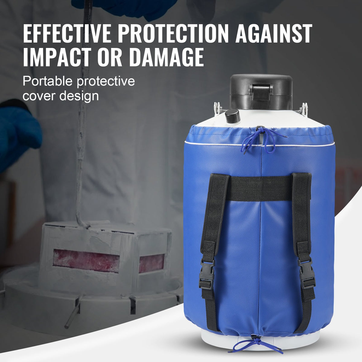 VEVOR Liquid Nitrogen Tank, 10 L Aluminum Alloy Liquid Nitrogen Container, LN2 Tank Dewar with 6 Canisters and Carry Bag with Straps, Cryogenic Tank for Beauty Industry, Semen Preservation, Scientific - CZXYDG10L000IEX2HV0 - view 7