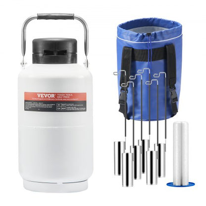 VEVOR Liquid Nitrogen Tank, 3 L Aluminum Alloy Liquid Nitrogen Container, LN2 Tank Dewar with 6 Canisters and Carry Bag with Straps, Cryogenic Tank for Beauty Industry, Semen Preservation, Scientific - CZXYDG3L0000R0BDWV0 - view 2