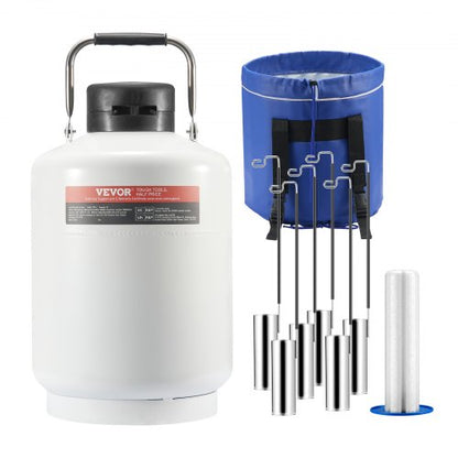 VEVOR Liquid Nitrogen Tank, 6 L Aluminum Alloy Liquid Nitrogen Container, LN2 Tank Dewar with 6 Canisters and Carry Bag with Straps, Cryogenic Tank for Beauty Industry, Semen Preservation, Scientific - CZXYDG6L0000TE0TXV0 - view 2
