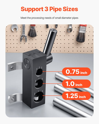 VEVOR Pipe Notcher, Tubing Pipe Notcher for 0.75/1.0/1.25-inch Pipes, Steel Pipe and Tube Notcher with Long Handle for Auto Repair, Construction, Metalworking, Support Horizontal/Vertical Operation - CZYT07510125B49V4V0 - view 3