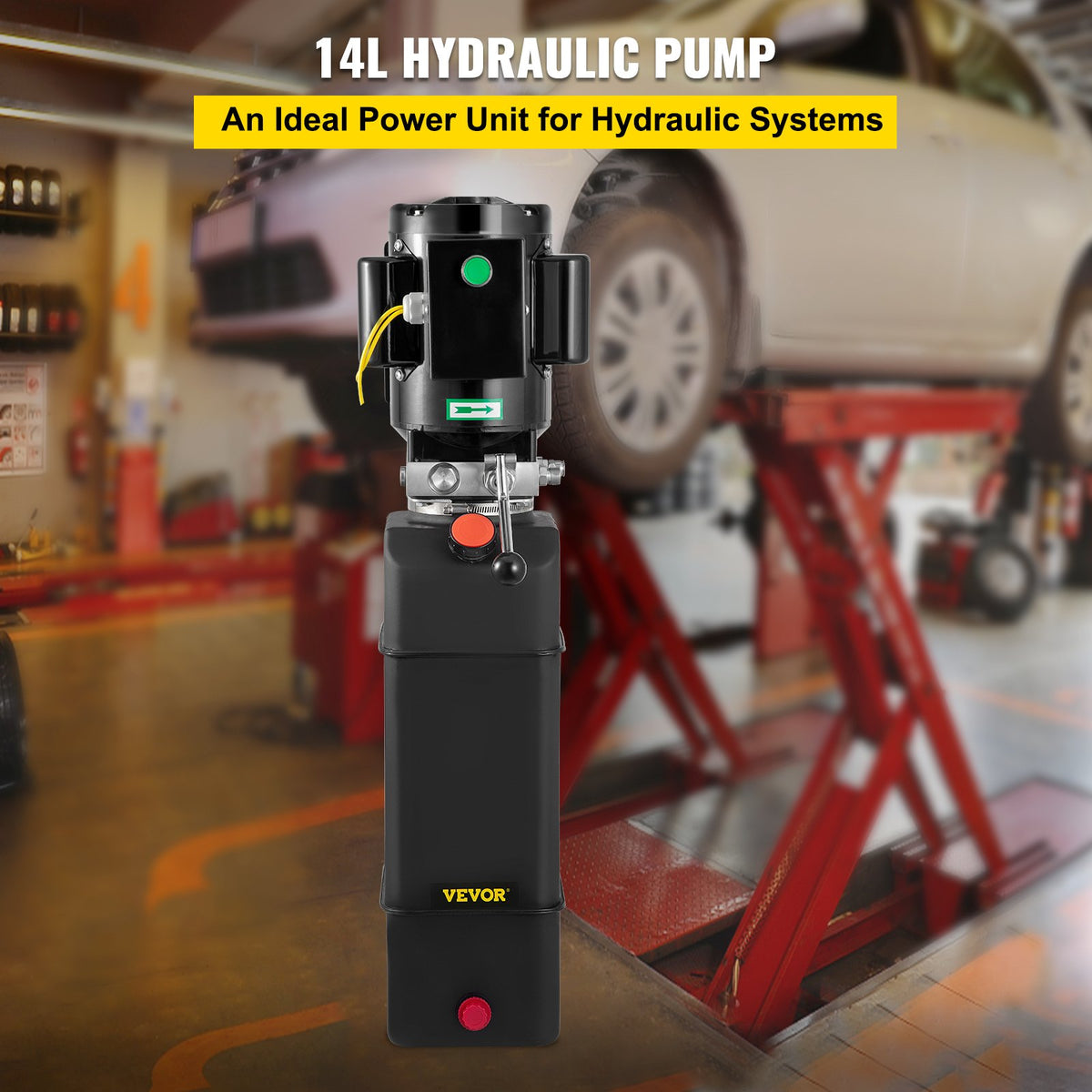 VEVOR Hydraulic Pump 2950 PSI 60HZ Hydraulic Power Unit 3 HP 220V Hydraulic Power Pack for 2 & 4 Post Lifts Car Lift Hydraulic Power Unit with 3.5 Gallon Reservoir - CZYYB14LQCJSQ60HZV7 - view 2