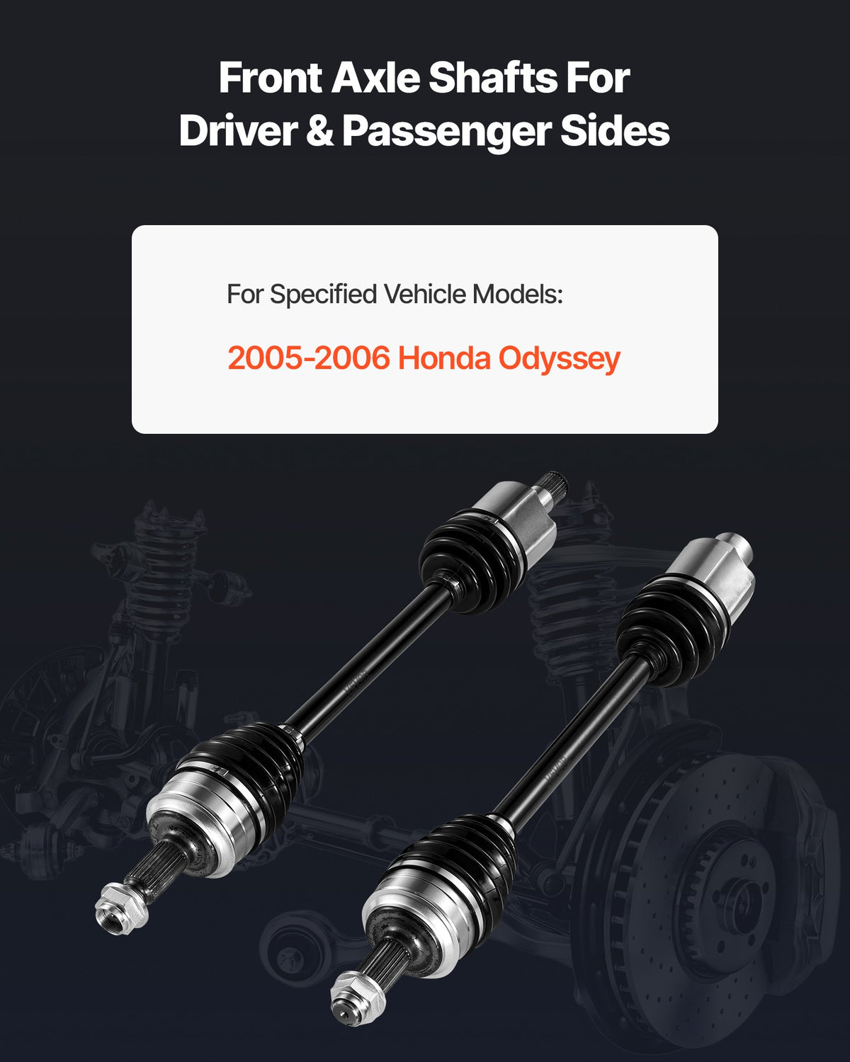 VEVOR CV Axle Shaft Assembly, 2 Pieces Front Left & Right (Driver and Passenger Side), Automotive Replacement CV Joint Axles Pair Compatible with 2005-2006 Honda Odyssey, Alloy Steel & Carbon Steel - CZZCTZZH2GSM15453001V0 - view 3