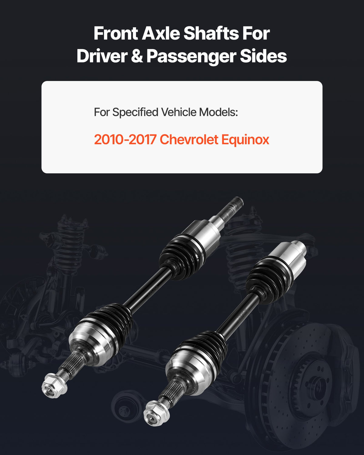 VEVOR CV Axle Shaft Assembly, 2 Pieces Front Left & Right (Driver and Passenger Side), Automotive Replacement Joint Axles Pair Compatible with 2010-2017 Chevrolet Equinox, Alloy Steel & Carbon Steel - CZZCTZZH2GSM87ONR001V0 - view 3