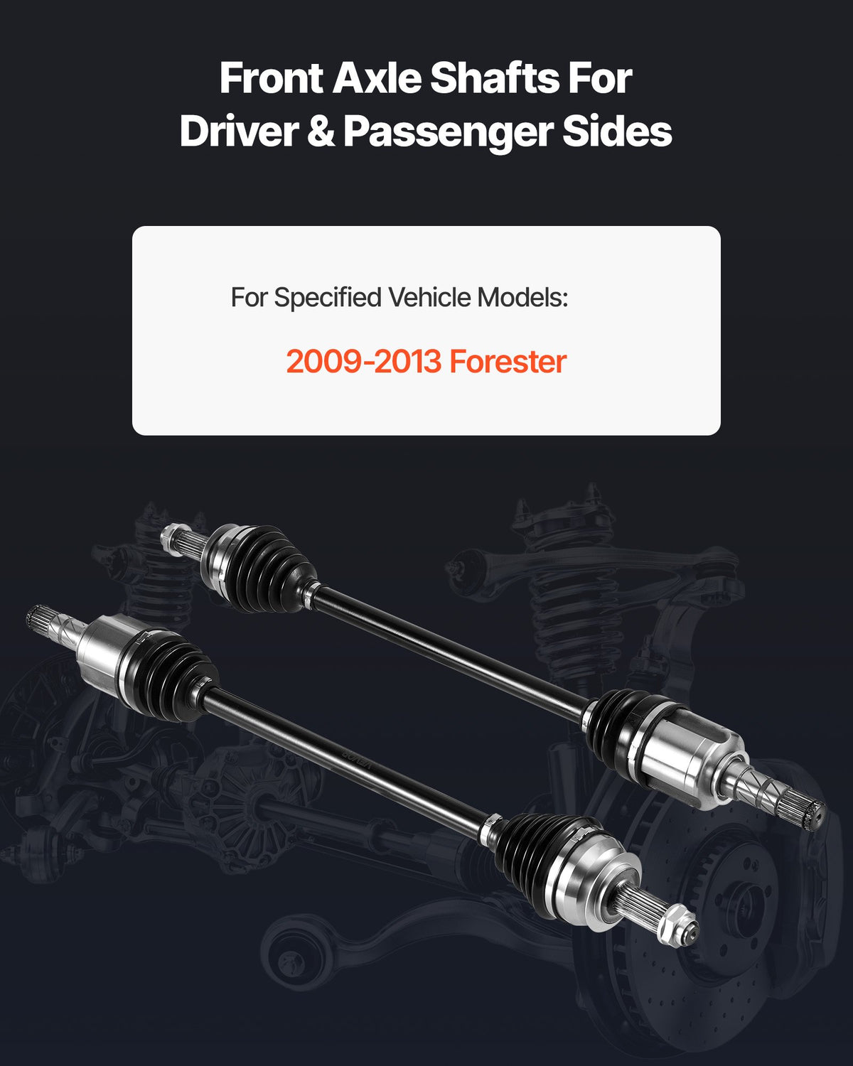 VEVOR CV Axle Shaft Assembly, 2 Pieces Front Left & Right (Driver and Passenger Side), Automotive Replacement CV Joint Axles Pair Compatible with 2009-2013 Forester, Alloy Steel & Carbon Steel - CZZCTZZH2GSMAGEWS001V0 - view 3