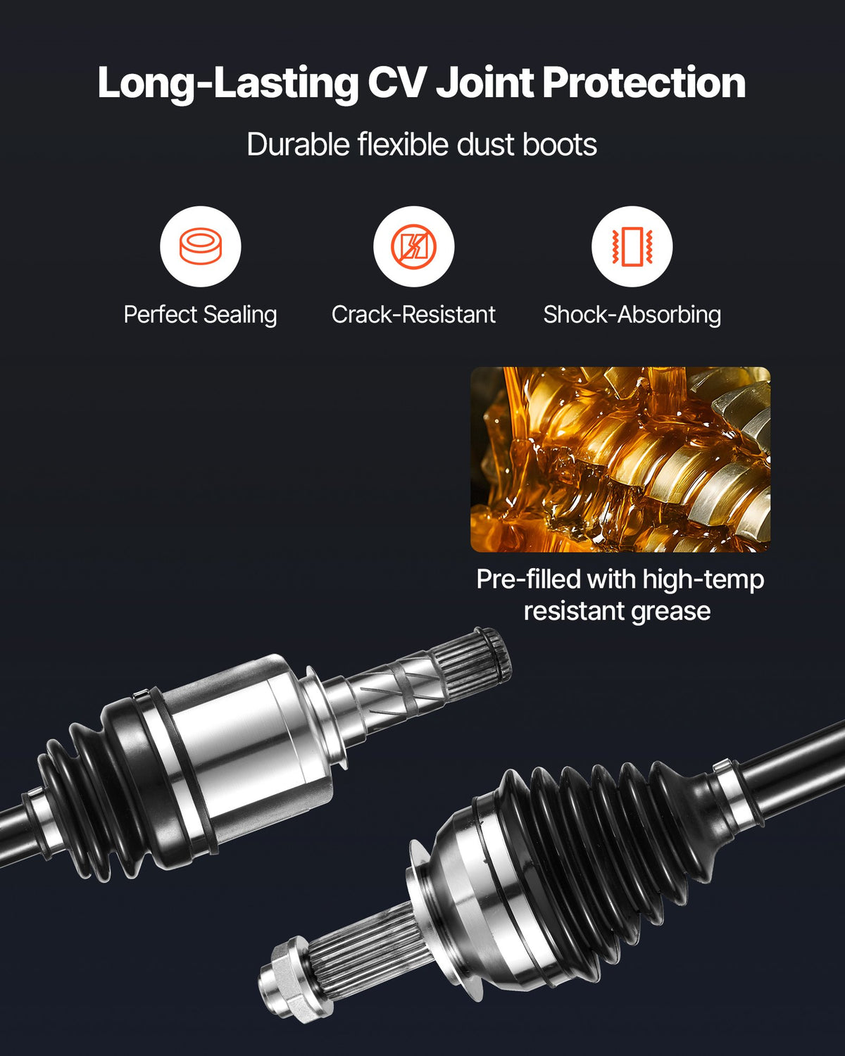 VEVOR CV Axle Shaft Assembly, 2 Pieces Front Left & Right (Driver and Passenger Side), Automotive Replacement CV Joint Axles Pair Compatible with 2009-2013 Forester, Alloy Steel & Carbon Steel - CZZCTZZH2GSMAGEWS001V0 - view 5