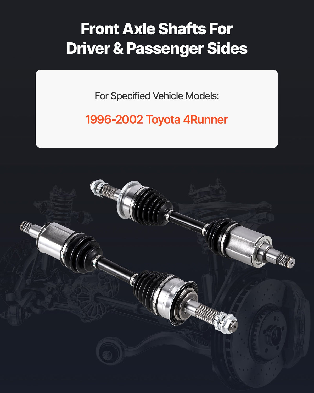 VEVOR CV Axle Shaft Assembly, 2 Pieces Front Left & Right (Driver and Passenger Side), Automotive Replacement CV Joint Axles Pair Compatible with 1996-2002 Toyota 4Runner, Alloy Steel & Carbon Steel - CZZCTZZH2GSMGKMLO001V0 - view 3