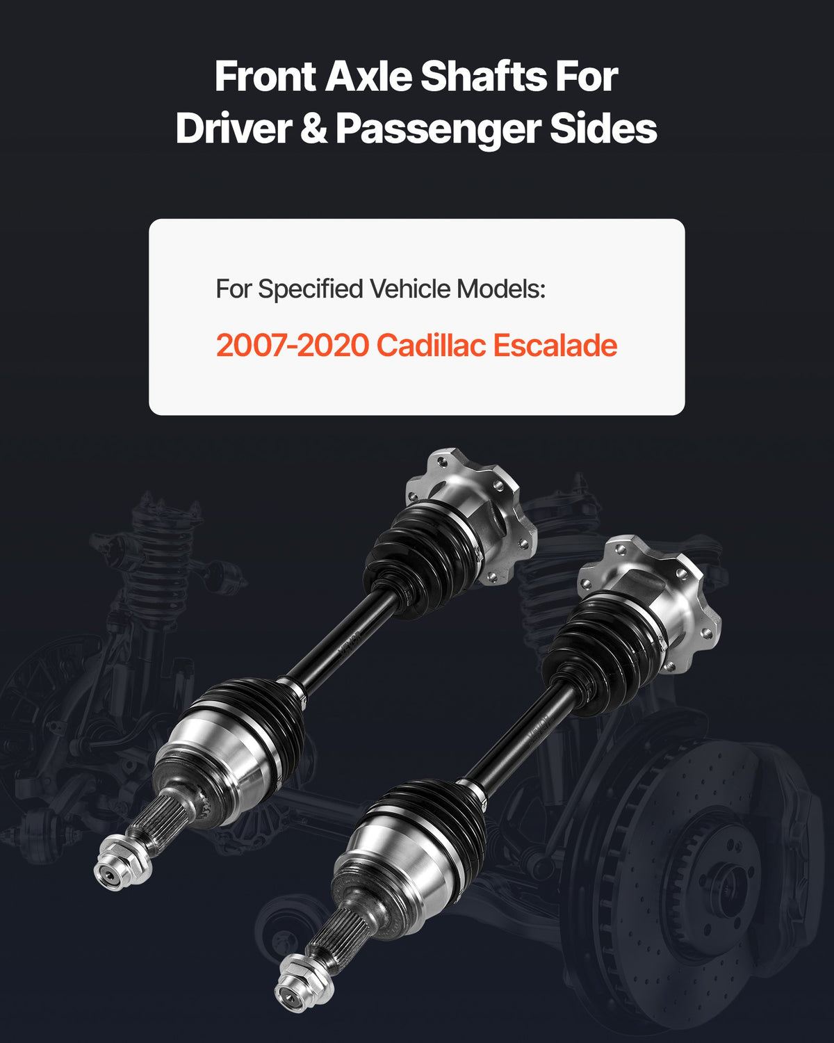 VEVOR CV Axle Shaft Assembly, 2 Pieces Front Left & Right (Driver and Passenger Side), Automotive Replacement CV Axles Pair Compatible with 2007-2020 Cadillac Escalade, Alloy Steel & Carbon Steel - CZZCTZZH2GSMKC41P001V0 - view 3